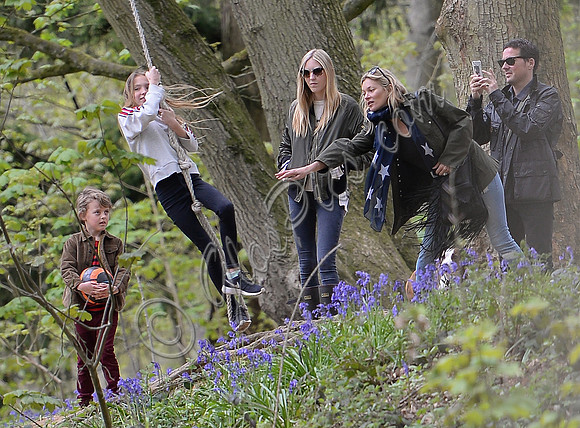 Lila Grace Moss plays on rope swing watched my mother, supermodel Kate Moss and pals