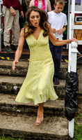 Liz Hurley takes a tumble as she opens village fete, Amply Crucis, Cotswolds - 25th June, 2011