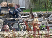 Beatie Edney on set of Poldark