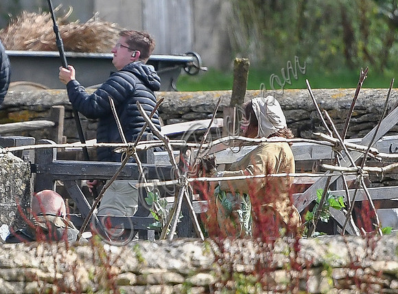 Beatie Edney on set of Poldark