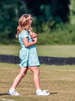 Mia Tindall wearing turquoise sun dress