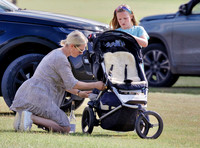Zara Tindall with daughter Mia at Cotswold polo match, United  Kingdom  -  3rd July, 2022