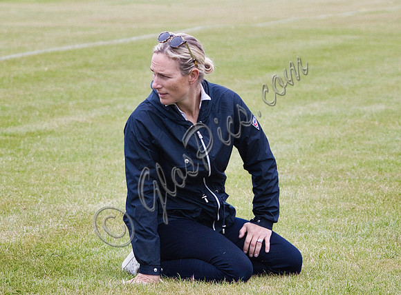 Zara Tindall  alone, sitting