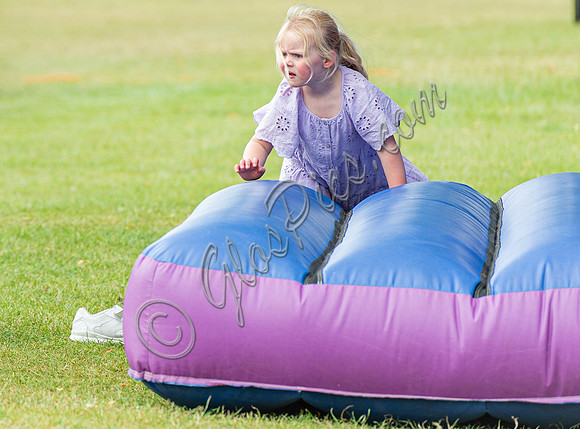 Mia and Lena Tindall​​​​​​​ playing on bouncy castle
