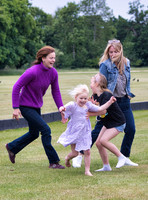 Autumn Phillips, Sarah Rippon, Mia Tindall, Lena Tindall playing