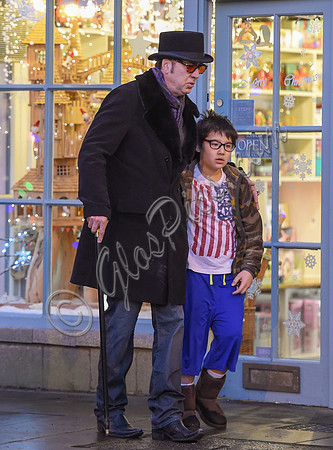 Nicolas Cage with his son Kal-El outside Little Imps