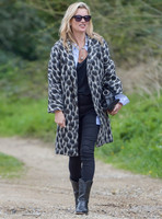 Kate Moss wearing Gucci mohair animal print overcoat
