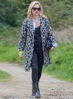 Kate Moss wearing Gucci mohair animal print overcoat