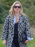 Kate Moss wearing Gucci mohair animal print overcoat