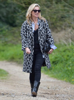 Kate Moss wearing Gucci mohair animal print overcoat