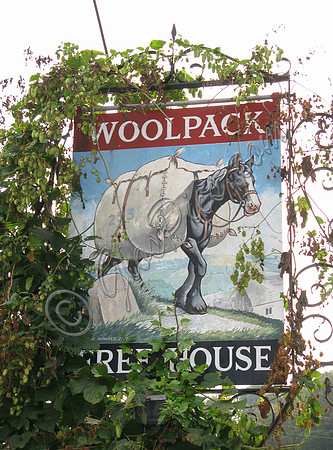 close up of the Woolpack sign
