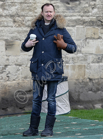 Mark Gatiss wearing blue Parka