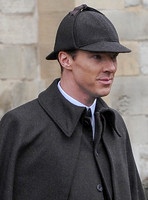 Head shot Benedict Cumberbatch in deerstalker