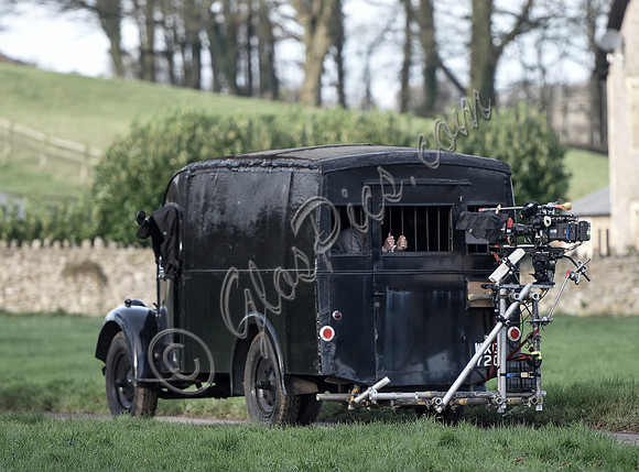 Jenny Seagrove as 'Louisa Gould', being taken away in a Black Maria