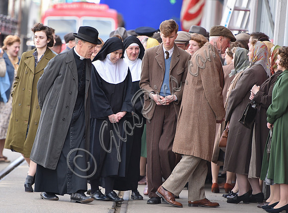 Extras on set of Stan and Ollie