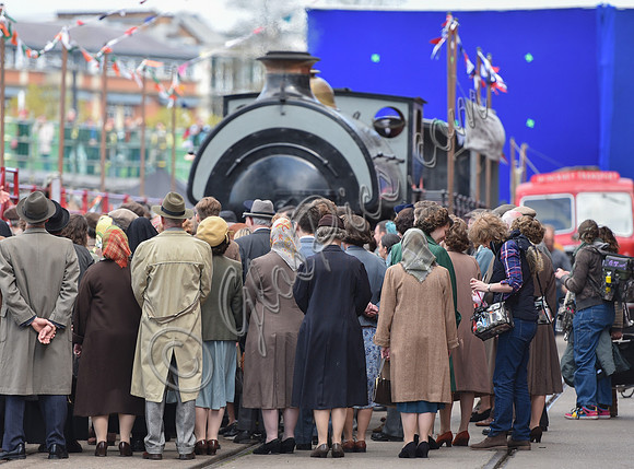 Extras on set of Stan and Ollie