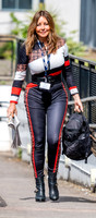 Carol Vorderman in figure hugging ski suit