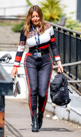 Carol Vorderman in figure hugging ski suit