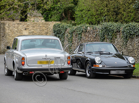 Kate Moss's classic Rools Royce and Porsche 911 side by side