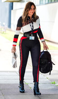 Carol Vorderman in figure hugging ski suit