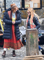 Katherine Parkinson on the set of  "Guernsey"