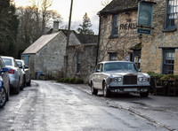 scenic, Rolls Royce outside Five Alls public house