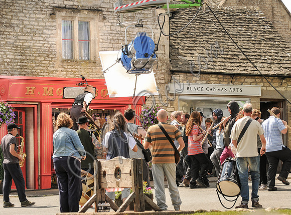 filming in Northleach, film crew