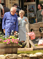 Sir Michael Gambon and Julia McKenzie in market place