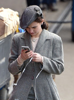 Lily James wearing 1940's