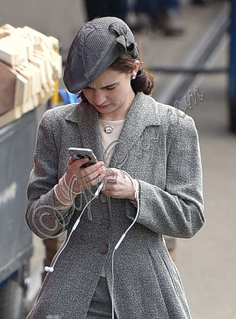 Lily James wearing 1940's