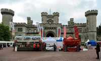scene of chilli stalls in front of Eastnor Castle