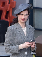 Lily James wearing 1940's