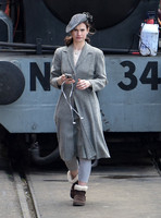 Lily James wearing 1940's