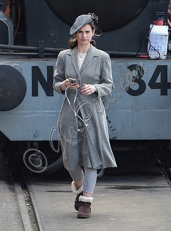Lily James wearing 1940's