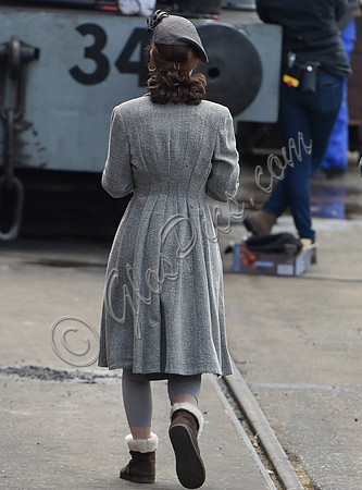 Lily James wearing 1940's