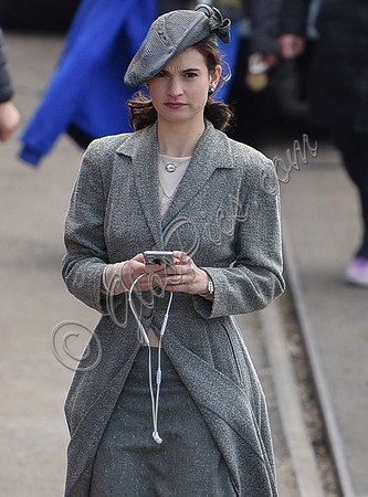 Lily James wearing 1940's