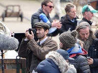 Actor Glen Powell on set of "Guernsey"