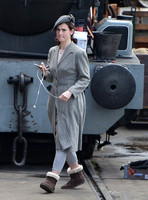 Lily James wearing 1940's