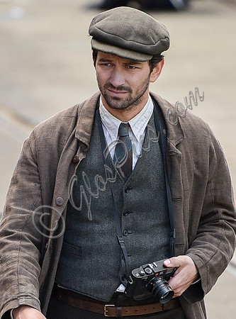 Actor Michiel Huisman on set of "Guernsey"