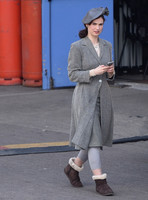 Lily James wearing 1940's