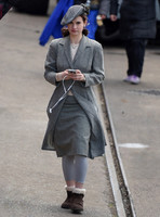 Lily James wearing 1940's