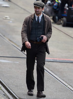 Actor Michiel Huisman on set of "Guernsey"