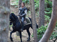 Chris Hemsworth on horseback alone