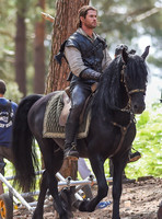 Chris Hemsworth on horseback alone