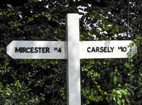 road sign for the fictional Carsley
