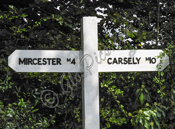 road sign for the fictional Carsley