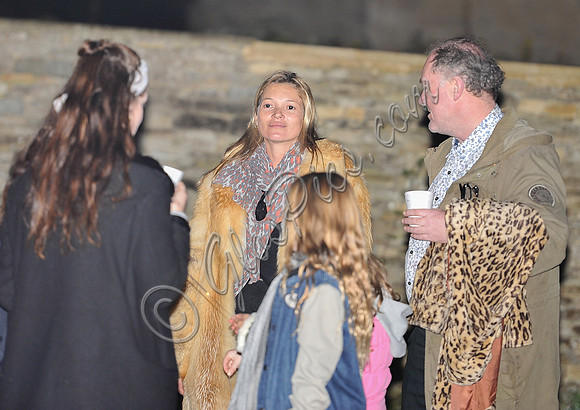 Kate Moss in fur coat, with others
