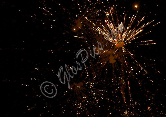 fireworks exploding in sky