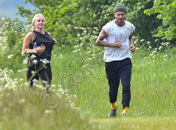 David Beckham jogging