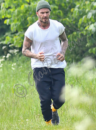 David Beckham jogging